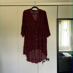 Torrid sheer high low animal print top - size 0